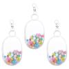 3 Pcs Clear Figure Display Bag with Keychain,Clear Keychain Pouch Blind Box Organizer,Hanging Small Doll Storage Bag,Collectibles Display Case for Mystery Boxes (White-Oval) view 1