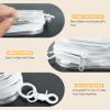3 Pcs Clear Figure Display Bag with Keychain,Clear Keychain Pouch Blind Box Organizer,Hanging Small Doll Storage Bag,Collectibles Display Case for Mystery Boxes (White-Oval) view 4