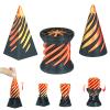3PCS Impossible Cone,3D Printed Spiral Cone Fidget Toys,Impossible Pyramid Passthrough Sculpture,Stress Relieving Toys for Adults and Kids,Stocking Filler White Elephant Gifts(Black Gold) view 1