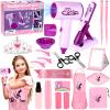 Hair Salon Toys for Girls, 40Pcs Girl Beauty Salon Playset Pretend Hair Styling Set with Hairdryer, Curling Iron, Mirror, Barber Apron and Styling Accessories for Toddler Makeup Party Christmas view 1