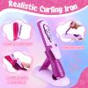 Hair Salon Toys for Girls, 40Pcs Girl Beauty Salon Playset Pretend Hair Styling Set with Hairdryer, Curling Iron, Mirror, Barber Apron and Styling Accessories for Toddler Makeup Party Christmas view 4