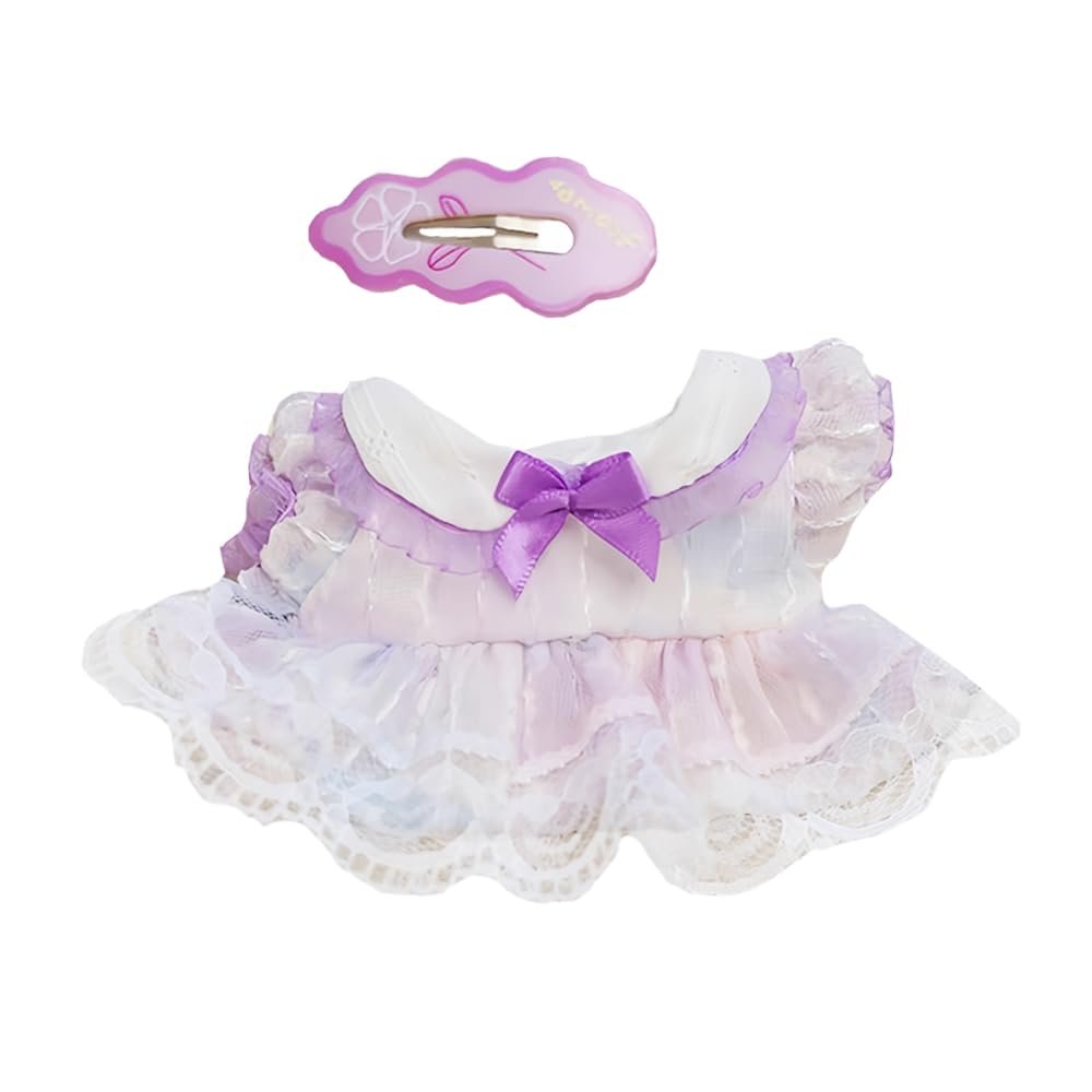 niannyyhouse 10cm-15cm Plush Doll Clothes Headdress Dress Dolls Dressup (a2)