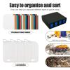 4-Row Card Storage Box for Trading Cards with Card Supports, 3000+ Capacity Trading Card Storage, Trading Card Storage with Viewing Windows Magnetic Closure Game Cards Box (Black Blue) view 4