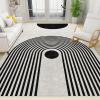 4x5 Area Rugs Boho Abstract Distressed Medieval Black and White Boys Rugs for Bedroom, Modern Geometric Line Art Kids Room Rug Soft Fuzzy Washable for Living Room Game Room Coffee Table view 1