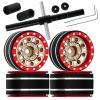 hopsupRC Aluminum 1.0 in Beadlock Wheel Rim for 1/18 TRX4M 1/24 SCX24 FCX24 RC Crawler Car,1.0 Wheel Tires Wheel Hub Rim Beadlock Wheel Rims Heavy Duty,Brown view 1
