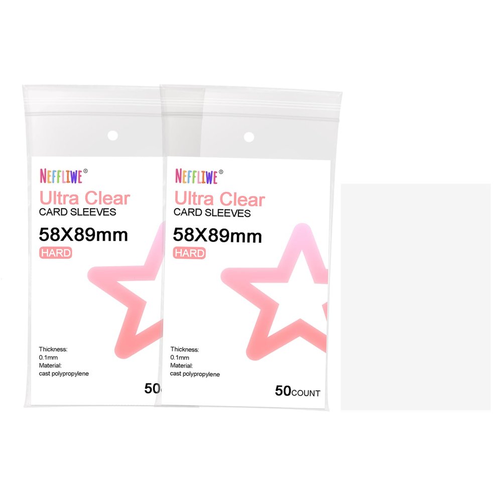100 Pcs Photocard Sleeves 58x89mm Clear Polypropylene Photo Card Protector for Albums Photocards, No PVC and Acid Free (50Pcs x2 Pack)