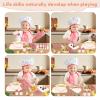 TYRY.HU Play Kitchen Accessories, 11Pcs BPA Free Silicone Pretend Play Food Sets, Play Kitchen Set,Play Kitchen Cooking Utensils Pots & Pans, Pretend Role Play Cooking Toys Gifts for Toddlers 1-3,Pink view 3