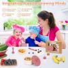 TYRY.HU Play Kitchen Accessories, 11Pcs BPA Free Silicone Pretend Play Food Sets, Play Kitchen Set,Play Kitchen Cooking Utensils Pots & Pans, Pretend Role Play Cooking Toys Gifts for Toddlers 1-3,Pink view 4