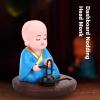Little Monk Figurine, Solar Monk Figurine Sculpture Doll Toy, Solar Powered Dancing Toys, Monk Nodding Head Swing Toy, Chinese Little Buddha Monk Statue for Home Decorations (Blue) view 2