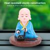 Little Monk Figurine, Solar Monk Figurine Sculpture Doll Toy, Solar Powered Dancing Toys, Monk Nodding Head Swing Toy, Chinese Little Buddha Monk Statue for Home Decorations (Blue) view 3