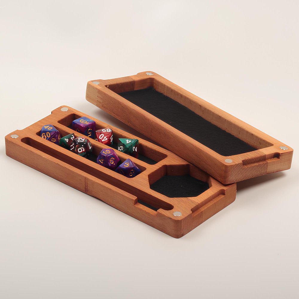 WEASELCRAFTCO Wooden Dnd Dice Box - Dnd Dice Tray and Storage - Dnd Gifts - Dice Holder Box - Travel Dice Tray - Magnetic Lid For Storage (Personalized, Personalized)