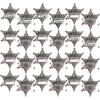 Bedwina Metal Sheriff Badges - (Pack of 120) Silver Star Name Badges with Stickers for Personalized Names, Western Cowboy Dress Up Deputy's Badge Toys for Kids Birthday Party Favors, Giveaways & More view 1