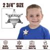 Bedwina Metal Sheriff Badges - (Pack of 120) Silver Star Name Badges with Stickers for Personalized Names, Western Cowboy Dress Up Deputy's Badge Toys for Kids Birthday Party Favors, Giveaways & More view 2