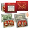 2025 Chinese Lunar New Year Year of The Snake Gold Hologram Colorized Two & One Dollar Federal Reserve Note Special Edition $2 & $1 Set Collectible RED Lunar Lucky Envelope view 3