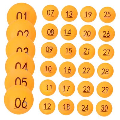 ULDIGI 30pcs Lottery Balls for Raffle Games Bright Numbered Balls for Parties Events Family Activities Easy to Read Lightweight