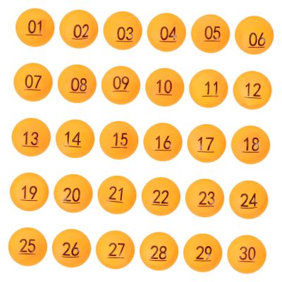 Cabilock 30pcs Colored Pong Balls Bingo Ball Hollow for Game Number Printing Plastic