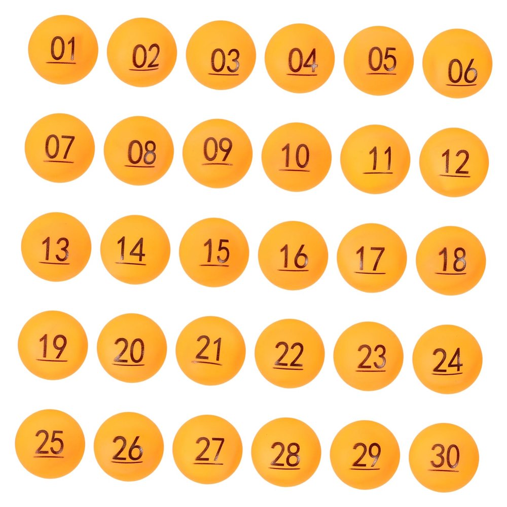 Cabilock 30pcs Colored Pong Balls Bingo Ball Hollow for Game Number Printing Plastic
