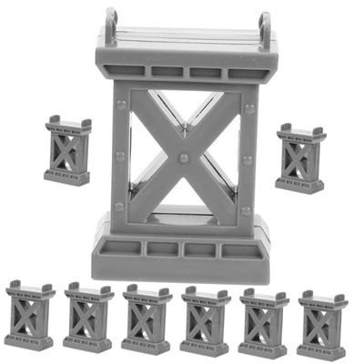 CIYODO 9pcs Train Track Support Risers Stable Bridge Accessories for Enhanced Railway Play Compatible Major Train Systems Random Grey and Green Colors