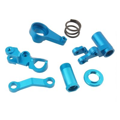 1/10 Alloy Aluminum Steering Servo Saver Complete Bell Crank Set 6845 for Rc 1/10 s Slash 5803 Upgraded Hop-Up Parts(Purple)