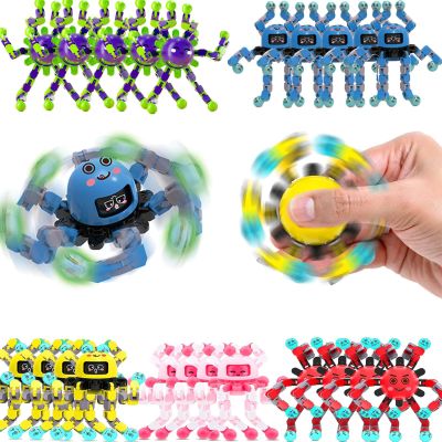 10 Pcs Transformable Fidget Spinner Toys for Kids, Stress Relief Sensory Toys for Autism ADHD, Birthday Party Favors, Easter Basket Essentials, Classroom Prizes, Stocking Stuffers for Boys Girls