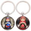 LUOZZY 2pcs Russian Matryoshka Doll Keychains Handcrafted Nesting Dolls Keyrings Pendents Creative Matryoshka Doll Hanging Ornaments for DIY Bags Key Accessories view 1
