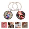 LUOZZY 2pcs Russian Matryoshka Doll Keychains Handcrafted Nesting Dolls Keyrings Pendents Creative Matryoshka Doll Hanging Ornaments for DIY Bags Key Accessories view 2
