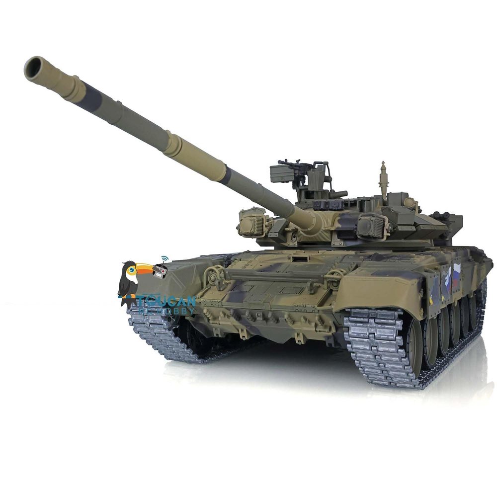 TOUCAN RC HOBBY 1/16 Henglong 7.0 Upgraded Russia T90 RTR RC Tank 3938 W/ 360 Turret Red Eyes for Age 14+