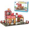 AFUNX Magnetic Tiles, 50PCS Fire Station Theme Building Blocks Set, Magnet Building Blocks and STEM Preschool Toys for Toddlers Kids Ages 3-5 5-7 8-10 view 1