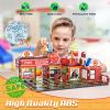 AFUNX Magnetic Tiles, 50PCS Fire Station Theme Building Blocks Set, Magnet Building Blocks and STEM Preschool Toys for Toddlers Kids Ages 3-5 5-7 8-10 view 2