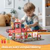 AFUNX Magnetic Tiles, 50PCS Fire Station Theme Building Blocks Set, Magnet Building Blocks and STEM Preschool Toys for Toddlers Kids Ages 3-5 5-7 8-10 view 4
