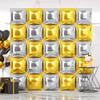 NISOCY 25PCS Metallic Silver Gold Square Foil Balloons Wall Backdrop Double Sided Chrome Gold Silver Balloons Arch Kit for Christmas New Year Anniversary Birthday Engagement Bridal Party Decorations view 1
