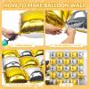 NISOCY 25PCS Metallic Silver Gold Square Foil Balloons Wall Backdrop Double Sided Chrome Gold Silver Balloons Arch Kit for Christmas New Year Anniversary Birthday Engagement Bridal Party Decorations view 4
