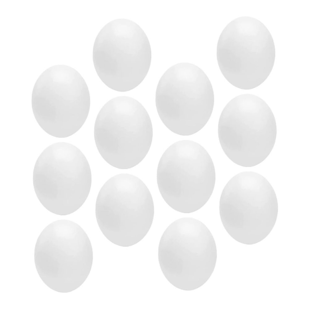 TOBBOMEY 12pcs Easter Egg Toys Fillable Eggs Graffiti Simulated Bird Delicate Props for Home Decor