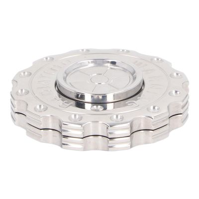 ANGGREK Gear Pusher Toy Reduce Stress Handmade Craftsmanship Stainless Steel 2 Way Play Gear Pusher for Kids Home (Polished Silver)