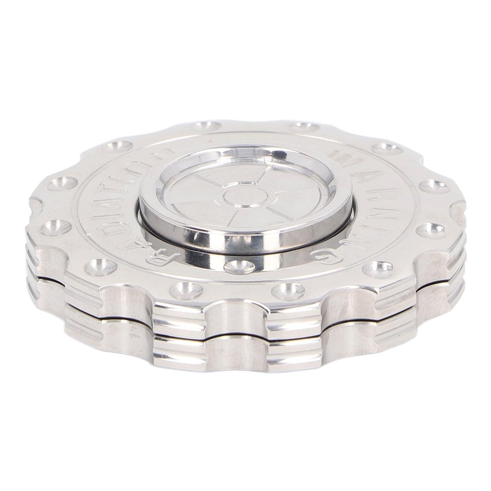 ANGGREK Gear Pusher Toy Reduce Stress Handmade Craftsmanship Stainless Steel 2 Way Play Gear Pusher for Kids Home (Polished Silver)
