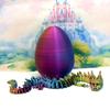 13" 3D Printed Dragon with Dragon Egg, Articulated Dragon, Red Yellow Blue Imperial Dragon, Dragon Fidget Toy, Home Office Decor Executive Desk Toy ID001-RYB-CLS view 1