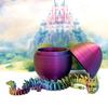 13" 3D Printed Dragon with Dragon Egg, Articulated Dragon, Red Yellow Blue Imperial Dragon, Dragon Fidget Toy, Home Office Decor Executive Desk Toy ID001-RYB-CLS view 4