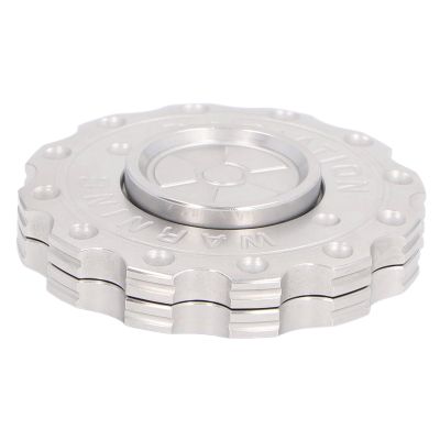 ANGGREK Gear Pusher Toy Reduce Stress Handmade Craftsmanship Stainless Steel 2 Way Play Gear Pusher for Kids Home (Silver)