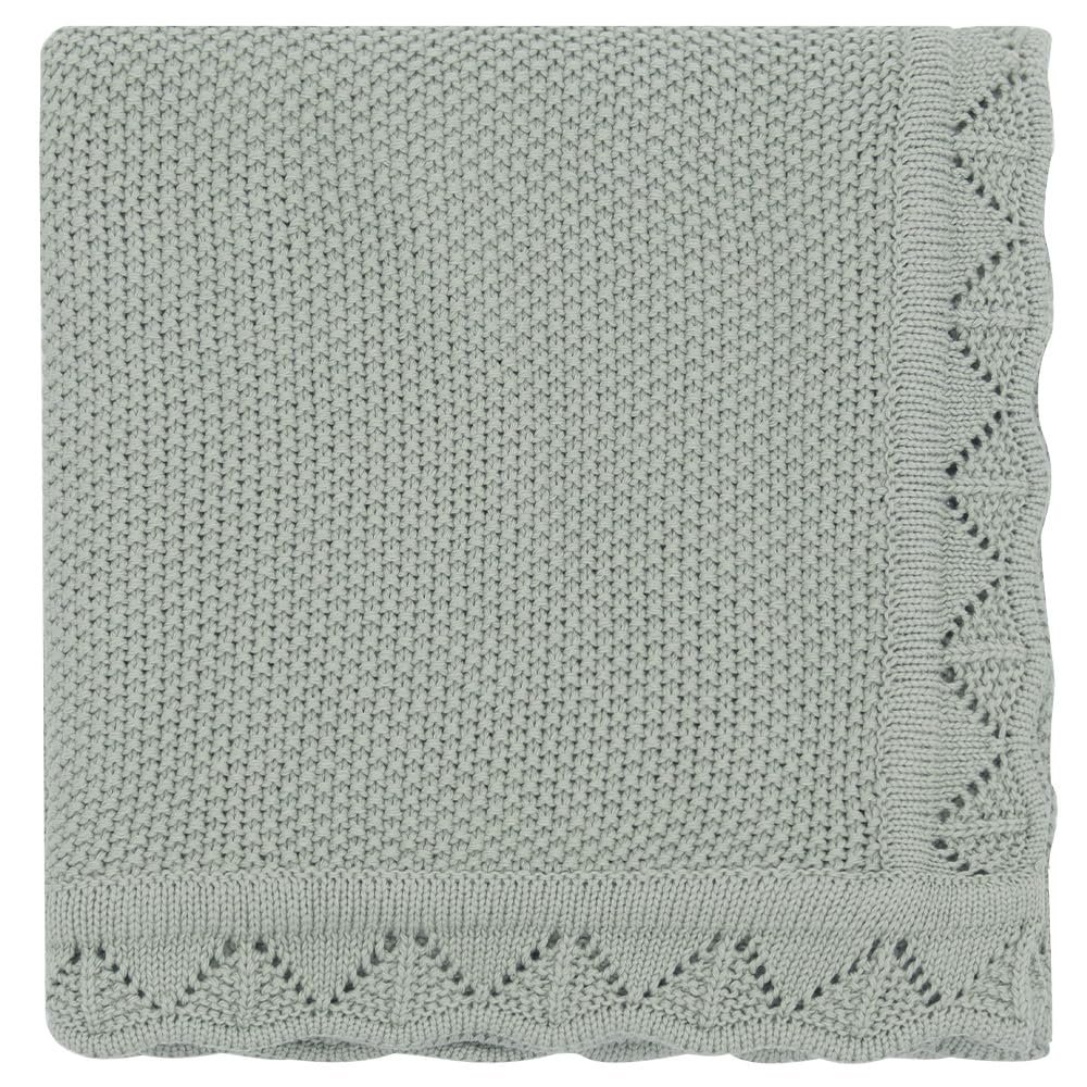 100% Cotton Knitted Baby Blankets for Boys & Girls | Cotton Warm Cuddle Stroller Swaddling Crib Blanket for 0-2 Years | 40" x 31" Inches
