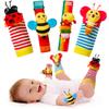 Baby Rattles Toys for 0-6 Months - Infant Toys 0-3 Month Old Baby Boy Girl Gifts Set with Teething and Wrist Socks Rattle Infant Newborn Sensory Toy Easter Basket Stuffers view 1