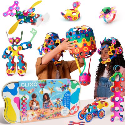 Clixo Mega Pack  150-Piece Flexible Magnetic Building Toy for Creative Family Play | STEAM Learning, Open-Ended Play. Perfect for Collaborative Fun, Travel, and Educational Bonding. Ages 4+
