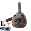 Adorable Plush Cat Bag | Soft Handcrafted Cat Hand Bag with Puffy Eyes | Fun and Functional Stuffed Animal Bag for Women | Perfect Plush Cat-Shaped Purse for Everyday Use view 1
