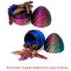 Flavery 3D Printed Flying Dragon in Egg - Tricolor Egg with 9" Flexible Winged Dragon Inside, Colorful Fidget Toy, Birthday Gift, Desk Pet Figure (Red Gold Blue) view 2