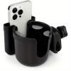 2-in-1 Walker Cup Holder with Phone Holder Universal Stroller Cup Holder Non-Slip Wheelchair Cup Holder 360 Rotatable Drink Holder Fits Most Cups  (Black) view 1