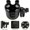 2-in-1 Walker Cup Holder with Phone Holder Universal Stroller Cup Holder Non-Slip Wheelchair Cup Holder 360 Rotatable Drink Holder Fits Most Cups  (Black) view 3