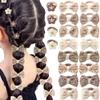 10 Pairs Cute Bow Hair Ties,Brown Series Hair Bands Hair Elastics,Fabric Soft Hair Ties No Damage Ponytail Holders,Small Hair Ties Hair Accessories for Infants Toddlers Kids Teens view 1