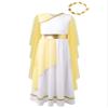 Loodgao Kids Girls Greek Toga Roman Princess Costume Dress with Headband Ancient Greece Mythos Philosopher Grecian Outfit Yellow 10 Years view 1