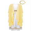 Loodgao Kids Girls Greek Toga Roman Princess Costume Dress with Headband Ancient Greece Mythos Philosopher Grecian Outfit Yellow 10 Years view 2