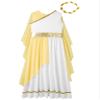 Loodgao Kids Girls Greek Toga Roman Princess Costume Dress with Headband Ancient Greece Mythos Philosopher Grecian Outfit Yellow 10 Years view 3