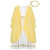 Loodgao Kids Girls Greek Toga Roman Princess Costume Dress with Headband Ancient Greece Mythos Philosopher Grecian Outfit Yellow 10 Years view 4